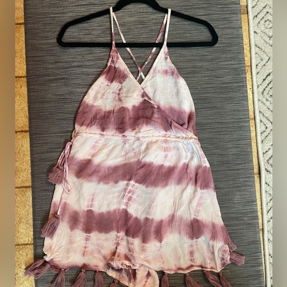 ASOS Beach Playsuit Tie Dye with Tassel Trim - Picture 8 of 8